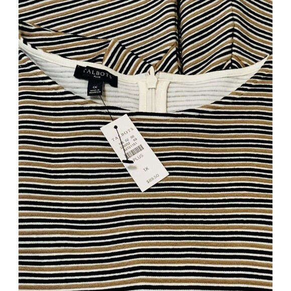 NWT Talbots Size 1X Stripped Peplum Short Sleeve Top Closet Staple Business - Picture 6 of 6